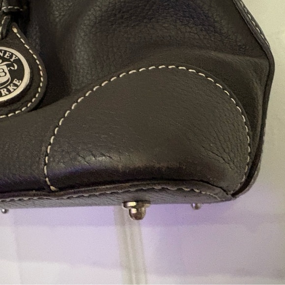 EUC Dooney & Bourke All Weather Leather Dark Brown Satchel Silver Hardware - Picture 4 of 13